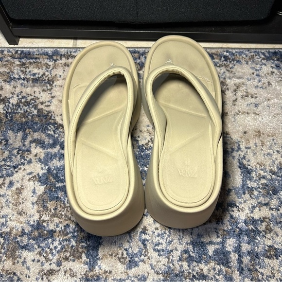 Zara Tan Platform Sandals Size 7.5 - Picture 6 of 11